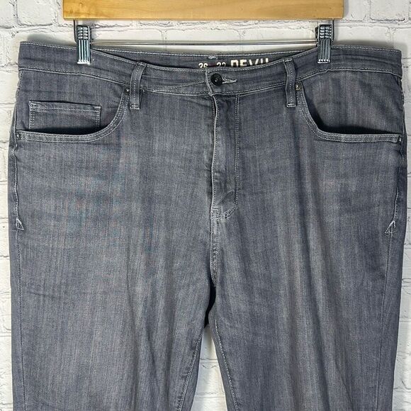 Devil Dog Gray Slim Straight Performance Jeans size 36x32 - Picture 2 of 13